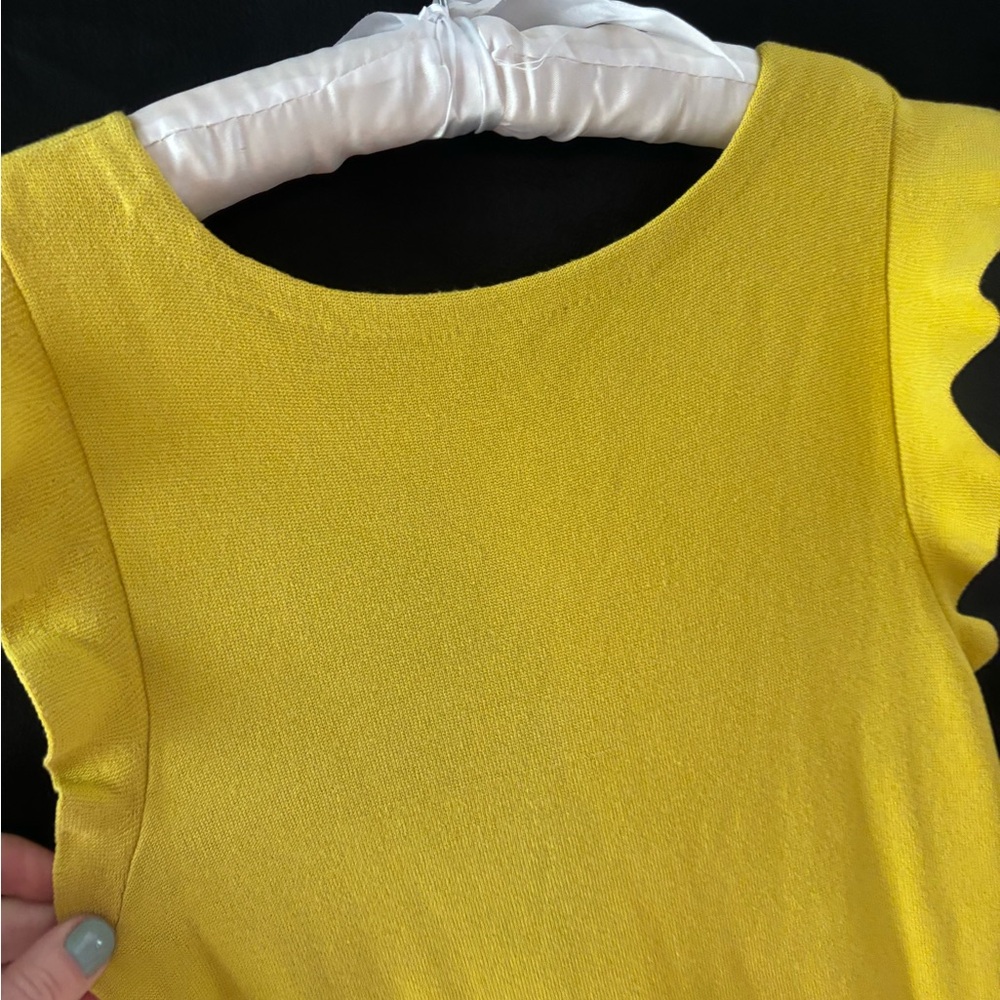 Ann Taylor Yellow Ruffle Sleeveless A-Line Dress - Picture 6 of 9